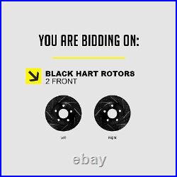 Front Black Hart Drill/slot Brake Rotors