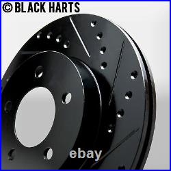 Front Black Hart Drill/slot Disc Brake Rotors And Heavy Duty Pad Bhcf. 6601102