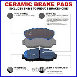 Front Brake Rotors Drill Slot Black +Ceramic Pads+Hardware+Sensor 1BC. 73018.52