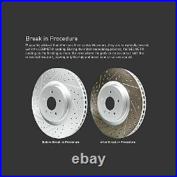 Front Brake Rotors Drill Slot with Ceramic Pads and Hardware Kit 1PC. 76091.42
