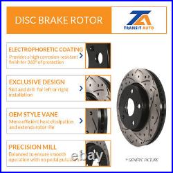 Front Coat Drill Slot Disc Brake Rotor Ceramic Pad Kit For Hyundai Genesis Coupe