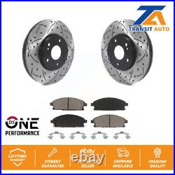 Front Coated Drill Slot Disc Brake Rotor Ceramic Pad Kit For 2003-2006 Acura MDX