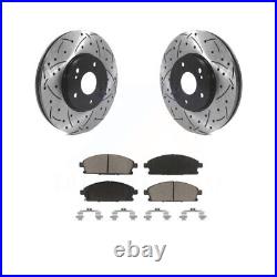 Front Coated Drill Slot Disc Brake Rotor Ceramic Pad Kit For 2003-2006 Acura MDX