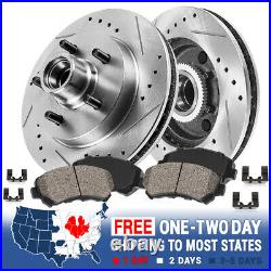 Front Drill And Slot Brake Rotors & Ceramic Pads For 00 04 Ford F150 2WD 5Lug