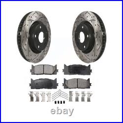 Front Drill Slot Brake Rotor Ceramic Pad Kit Fits 2007-2011 Fits Toyota Camry 2