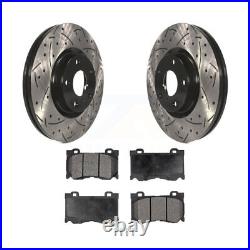 Front Drill Slot Brake Rotor Ceramic Pad Kit For INFINITI Q70 With Sport Package