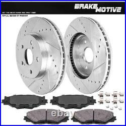 Front Drill Slot Brake Rotors And Ceramic Pads For 2006 2014 2015 Lexus IS250