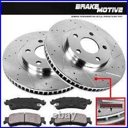 Front Drill Slot Brake Rotors +Ceramic For Chevy Impala Monte Carlo Lucerne