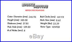 Front Drill Slot Brake Rotors & Ceramic Pads 2005 2006 2007- 2011 Ford F250 F350