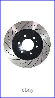 Front Drill&Slot Brake Rotors Ceramic Pads Fit 09-14 Chevrolet Express 1500