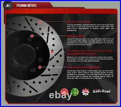 Front Drill&Slot Brake Rotors Ceramic Pads Fit 2010-2012 Mitsubishi Galant
