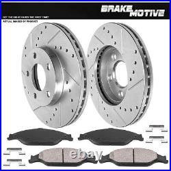 Front Drill Slot Brake Rotors + Ceramic Pads For 1999 2004 Ford Mustang SN95