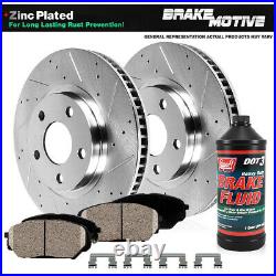 Front Drill Slot Brake Rotors & Ceramic Pads For 2002 2003 2004 2005 2006 Camry