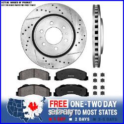 Front Drill Slot Brake Rotors +Ceramic Pads For 2010 2018 Ford F150 Expedition