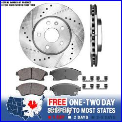 Front Drill Slot Brake Rotors Ceramic Pads For 2011 -2014 2015 Chevy Cruze Sonic