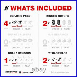 Front Drill Slot Brake Rotors & Ceramic Pads For BMW 535i 650i 740i 550i xDrive