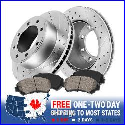 Front Drill Slot Brake Rotors & Ceramic Pads For Ford Excursion F250 F350 4WD