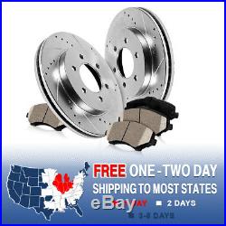 Front Drill Slot Brake Rotors & Ceramic Pads For Ford F150 Expedition Navigator