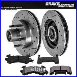 Front Drill & Slot Brake Rotors & METALLIC Pads For Chevy S-10 Jimmy Sonoma 2WD