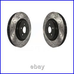 Front Drill Slot Brake Rotors Pair Fits 2019-2020 Ford Edge Titanium DS-One Ro