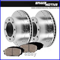 Front Drilled And Slotted Brake Rotors & Ceramic Pads Ram 2500 3500 2WD 4WD 4X4