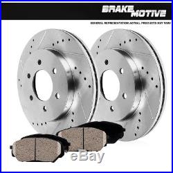 Front Drilled And Slotted Brake Rotors & Ceramic Pads Toyota Tundra Land Cruiser