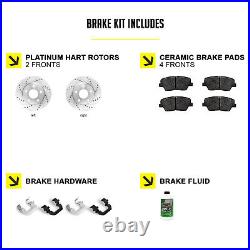 Front Hart Drill Slot Brake Rotors, Ceramic Pads + Hardware Kit PHC1.03006.42