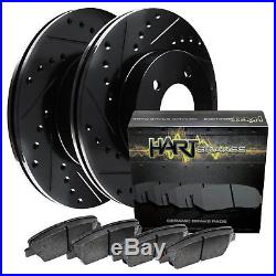 Front Kit Black Hart Drill/slot Disc Brake Rotors And Ceramic Pad Bhcf. 6608002