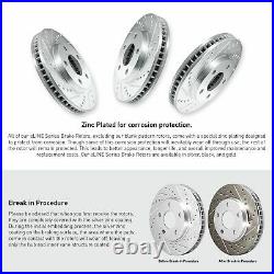 Front PBR AXXIS Silver Drill/Slot Brake Rotors + Deluxe Advanced Ceramic Pads