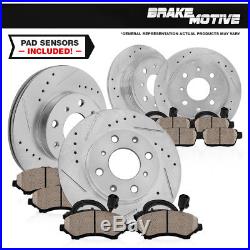 Front+Rear 4 Drilled Slotted Brake Rotors And 8 Ceramic Pads BMW 325 318 328 E30