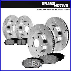 Front & Rear 4 Drilled Slotted Brake Rotors And 8 Pads 99 00 01 02 03 04 Mustang