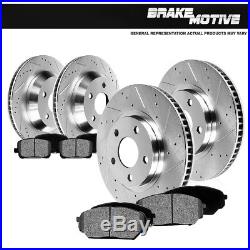 Front & Rear 4 Drilled Slotted Brake Rotors And Metallic Pads F250 F350 4WD 4X4
