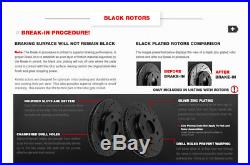 Front+Rear Black Drill Slot Brake Rotors And Ceramic Pads 2004 2008 Acura TL