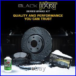 Front Rear Black Hart Drill Slot Brake Rotors and Semi-Met Pads BHCC. 13020.03