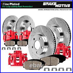 Front + Rear Brake Calipers And Rotors + Ceramic Pads For Escalade Tahoe Sierra