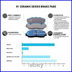 Front Rear Brake Rotors Drill Slot + Ceramic Pads and Hardware Kit CPC. 13014.42