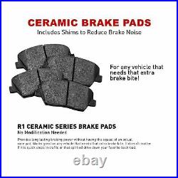 Front Rear Brake Rotors Drill Slot + Ceramic Pads and Hardware Kit CPC. 31028.42