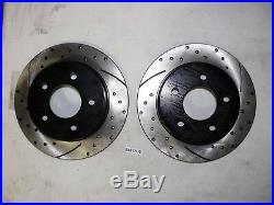 Front & Rear Brakes, Kit Includes Drilled/Slotted Brake Rotors with Ceramic Pads