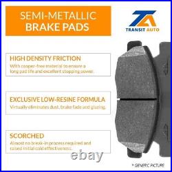 Front Rear Coat Drill Slot Disc Brake Rotors Semi-Metallic Pad Kit For BMW X5 X6