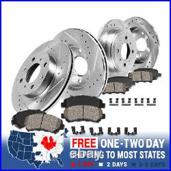 Front & Rear Drill Slot BRAKE ROTORS AND CERAMIC Pads For 1993 1997 Accord CL