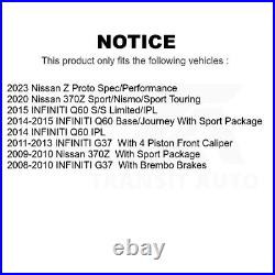 Front Rear Drill Slot Brake Rotor Ceramic Pad Kit For INFINITI G37 Nissan 370Z Z