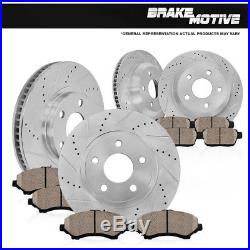 Front+Rear Drill Slot Brake Rotors And Ceramic Pads 300C 300 Charger Magnum SRT8