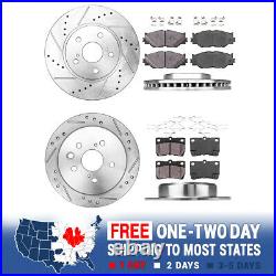 Front+Rear Drill Slot Brake Rotors And Ceramic Pads For 2006 2012 Lexus IS250