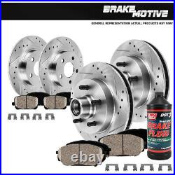 Front Rear Drill Slot Brake Rotors And Ceramic Pads For Expedition F150 2WD RWD
