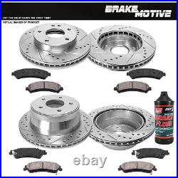 Front & Rear Drill Slot Brake Rotors And Ceramic Pads For S-10 Envoy Sonoma