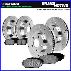 Front & Rear Drill Slot Brake Rotors And Metallic Pads For BMW 525i 528i E39