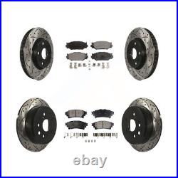 Front Rear Drill Slot Brake Rotors Ceramic Pad Kit For Lexus IS250 Base with RWD