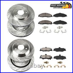Front+Rear Drill Slot Brake Rotors & Ceramic Pads For 05 10 Ford Mustang S197
