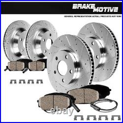 Front+Rear Drill Slot Brake Rotors & Ceramic Pads For 2008 2009 2010 BMW 135