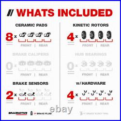 Front+Rear Drill Slot Brake Rotors +Ceramic Pads For 2010 2014 Mercedes E350